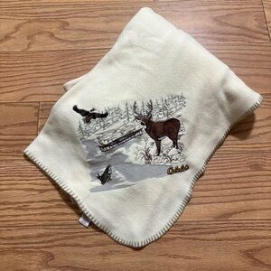 Vintage Cabela’s Deer Ducks Hunting Outdoor Fleece Throw Blanket